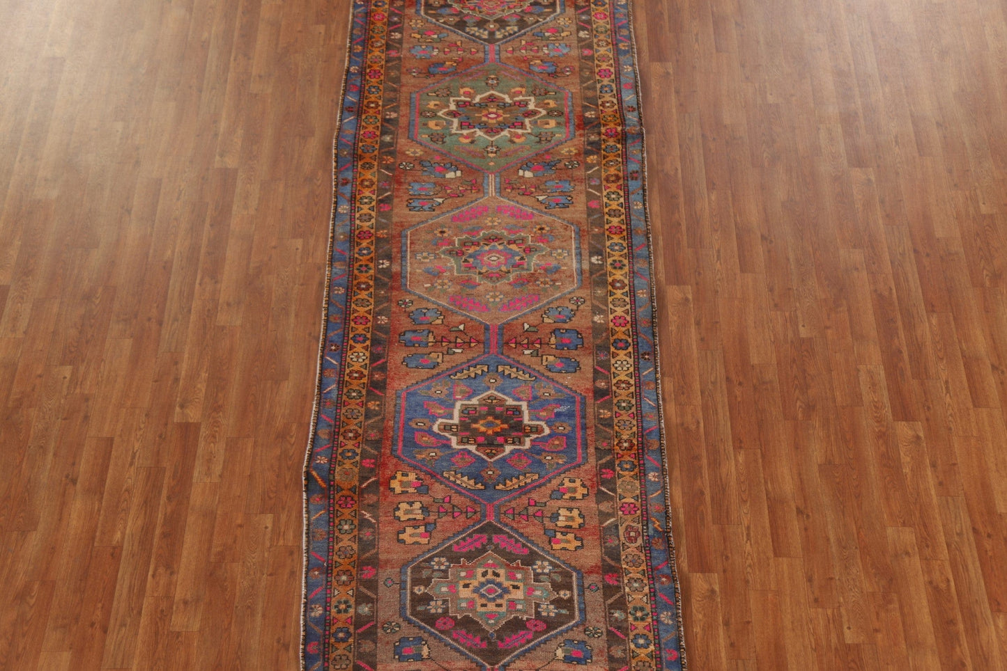 Vintage Heriz Persian Runner Rug 4x13