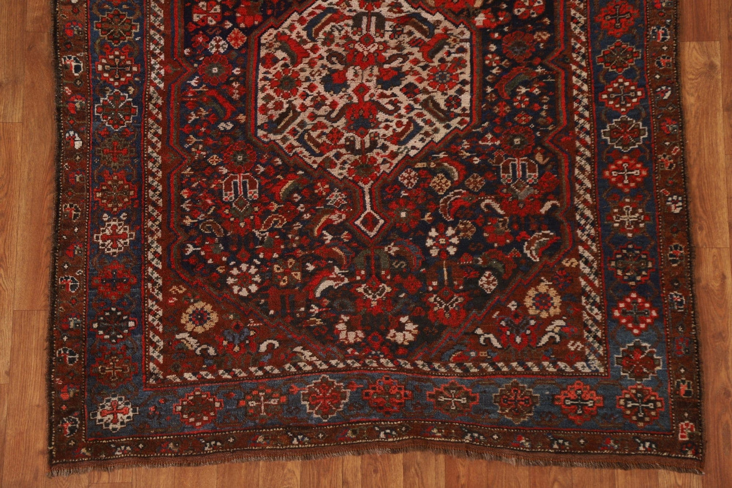 Pre-1900 Antique Vegetable Dye Bidjar Kurd Persian Rug 4x6