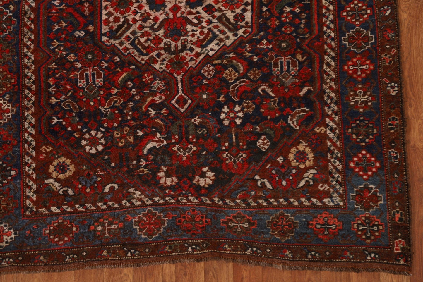 Pre-1900 Antique Vegetable Dye Bidjar Kurd Persian Rug 4x6