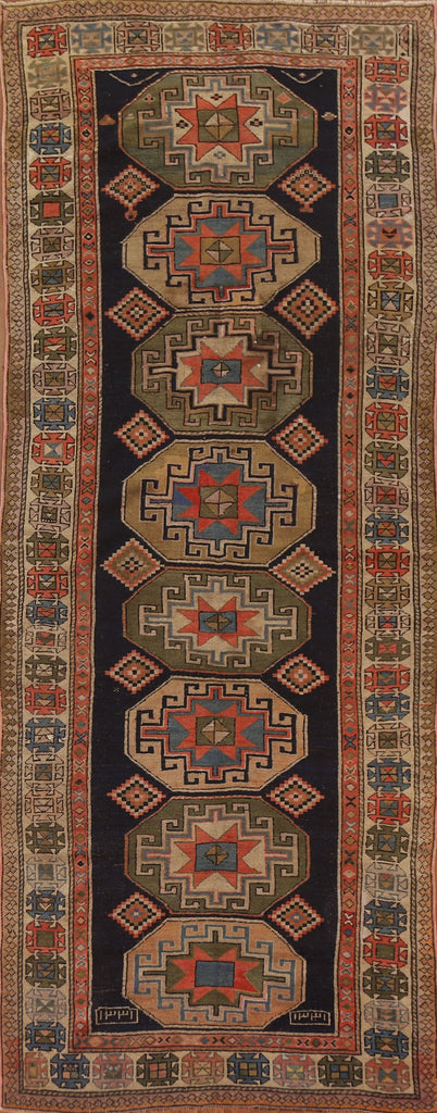 Pre-1900 Antique Vegetable Dye Kazak Oriental Area Rug 5x12