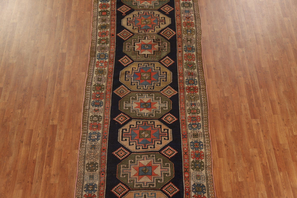 Pre-1900 Antique Vegetable Dye Kazak Oriental Area Rug 5x12