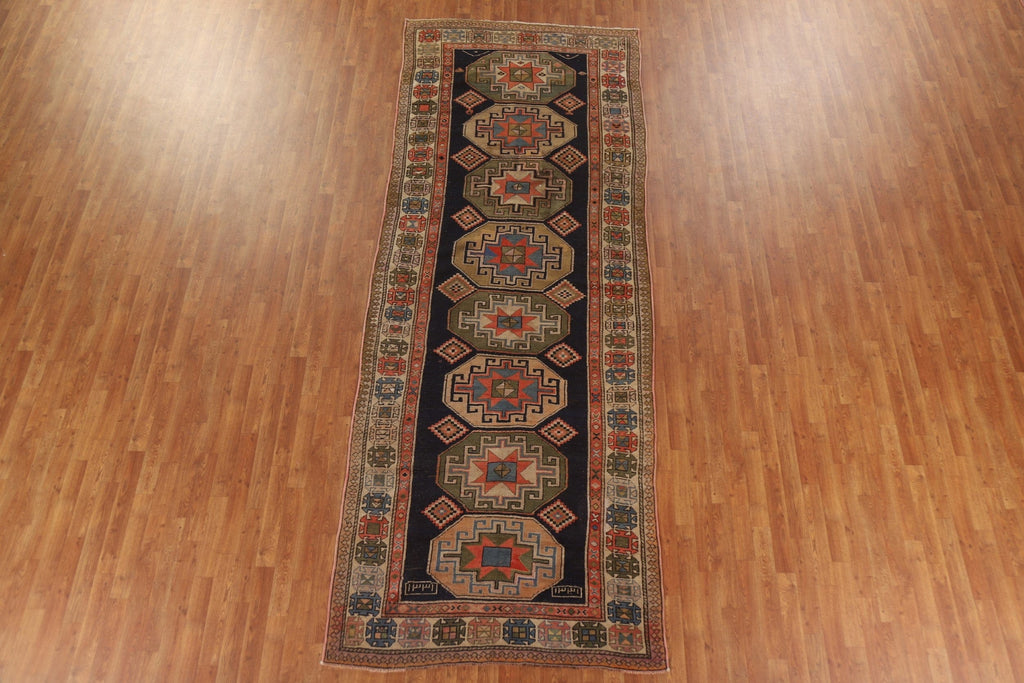 Pre-1900 Antique Vegetable Dye Kazak Oriental Area Rug 5x12