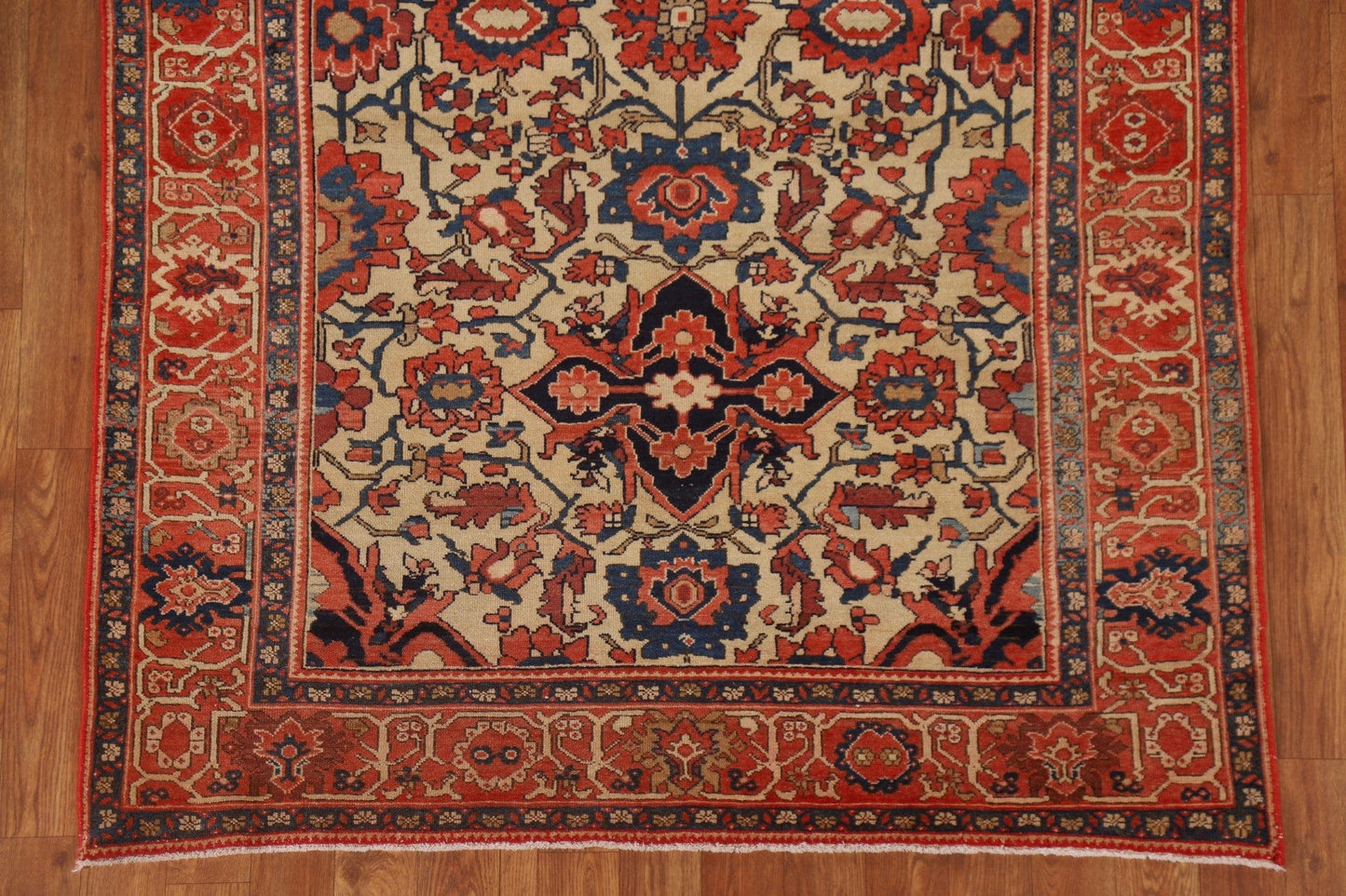 Pre-1900 Antique Vegetable Dye Sarouk Farahan Persian Area Rug 4x6