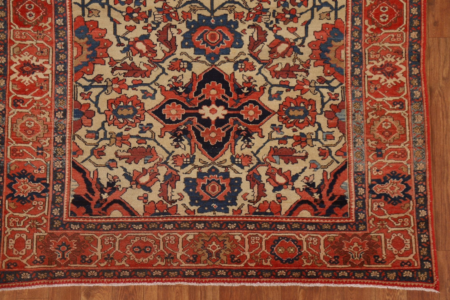 Pre-1900 Antique Vegetable Dye Sarouk Farahan Persian Area Rug 4x6