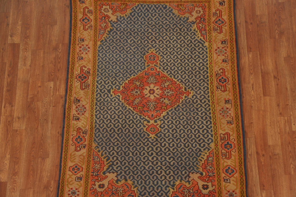 Pre-1900 Antique Vegetable Dye Oushak Turkish Rug 4x6