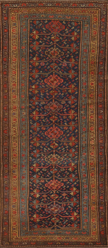 Pre-1900 Antique Vegetable Dye Heriz Bakhshayesh Persian Rug 4x10