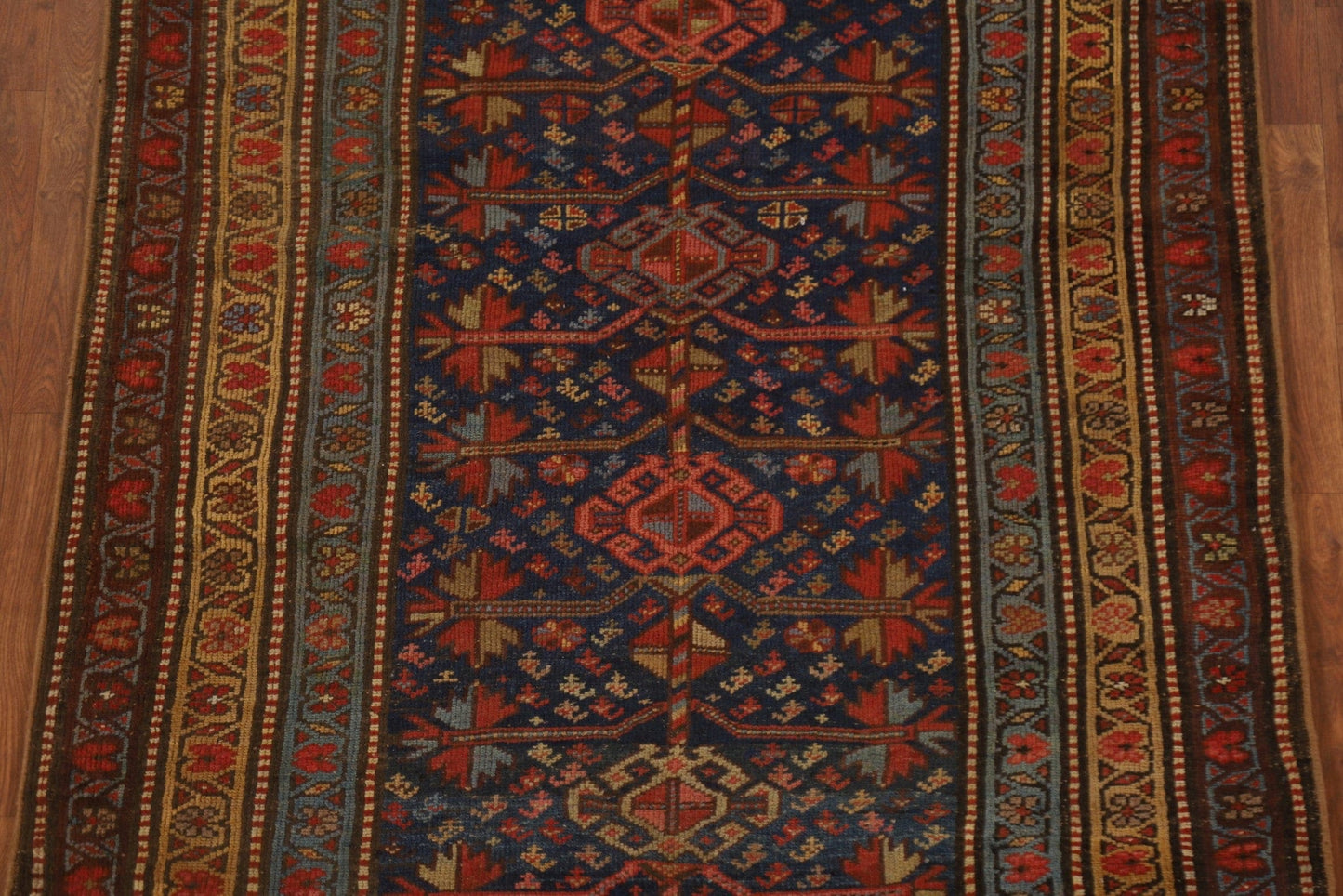 Pre-1900 Antique Vegetable Dye Heriz Bakhshayesh Persian Rug 4x10