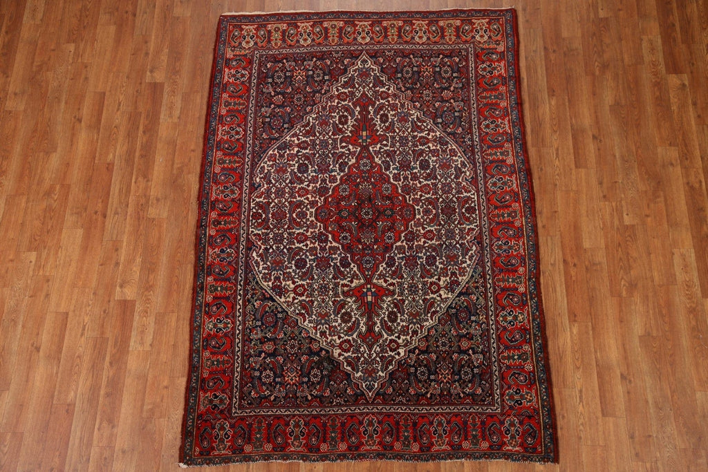 100% Vegetable Dye Antique Bibikabad Persian Area Rug 5x7