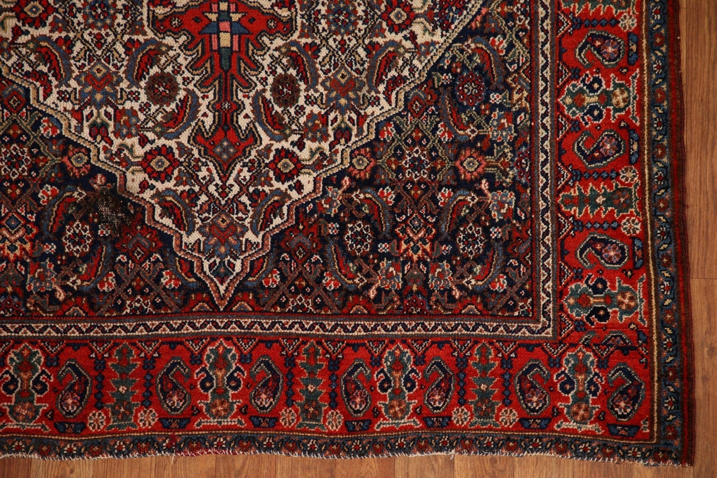 100% Vegetable Dye Antique Bibikabad Persian Area Rug 5x7