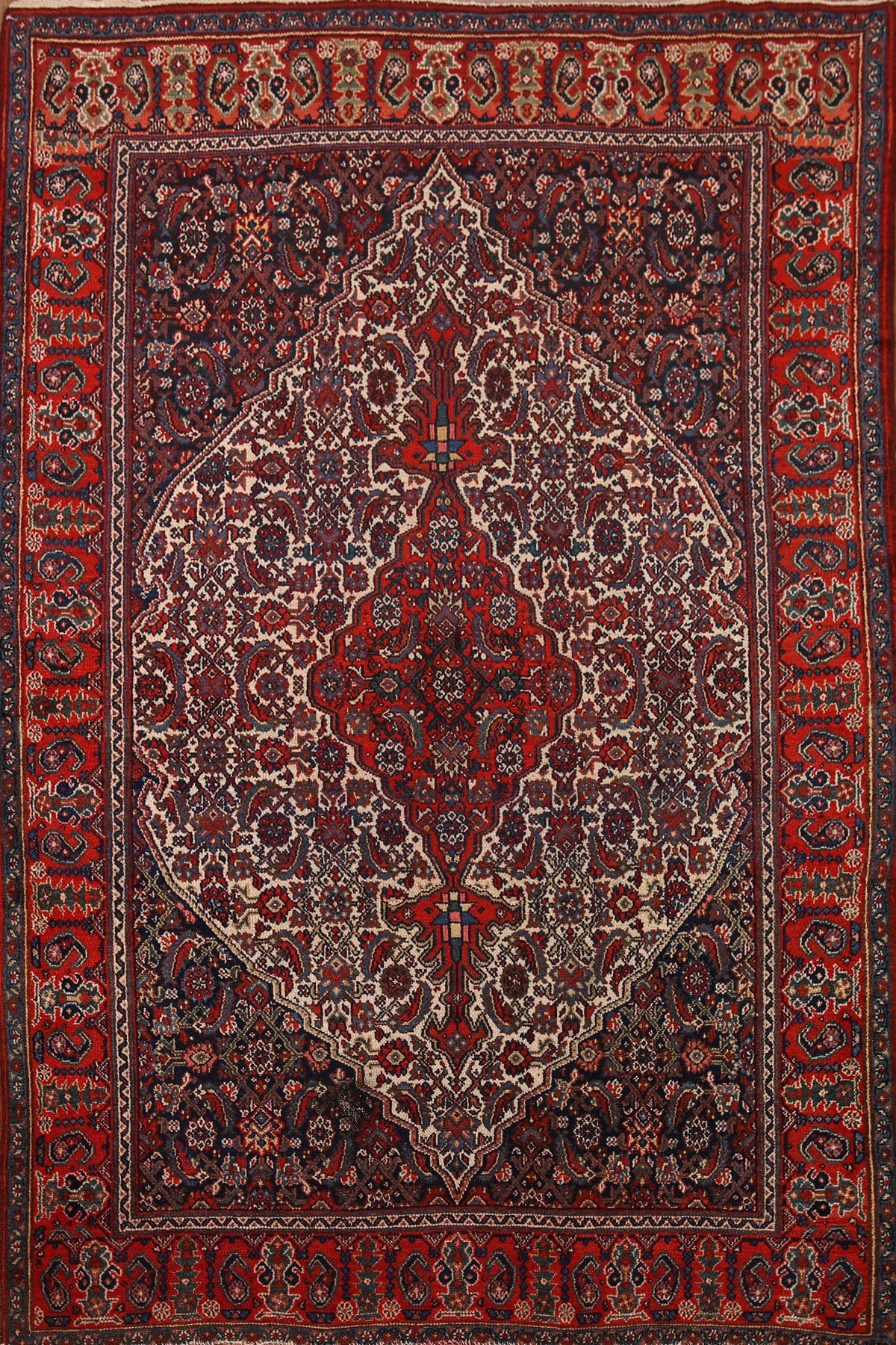 100% Vegetable Dye Antique Bibikabad Persian Area Rug 5x7