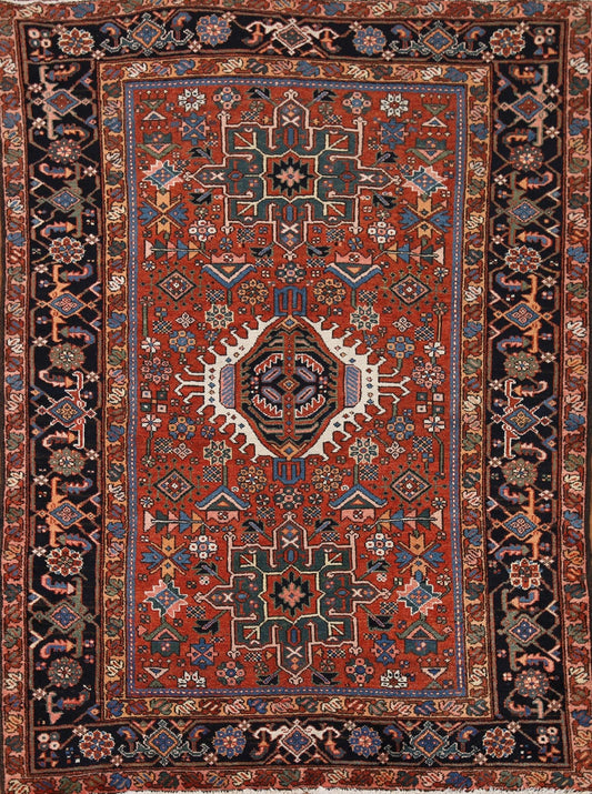 Antique Vegetable Dye Gharajeh Persian Area Rug 5x6