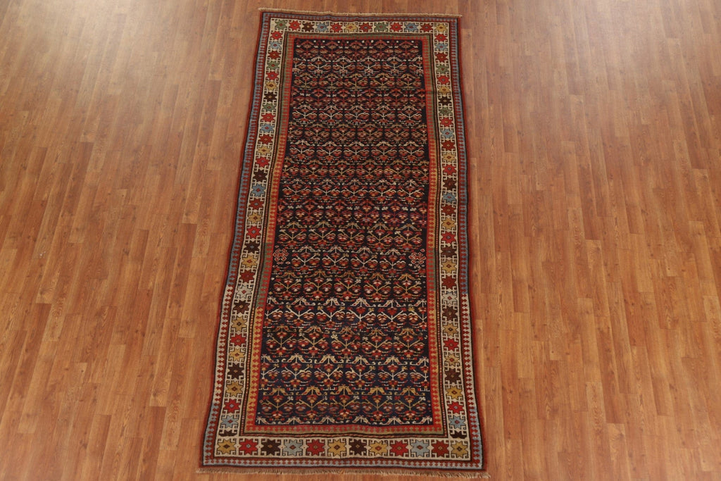 Pre-1900 Antique Vegetable Dye Kazak Oriental Rug 4x9