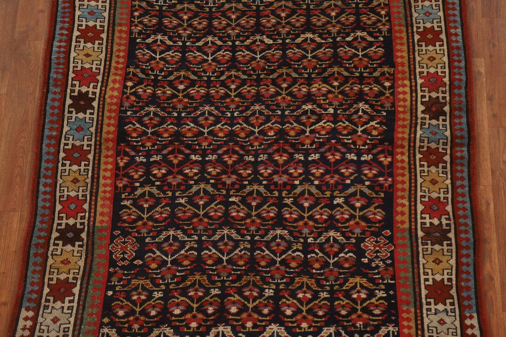 Pre-1900 Antique Vegetable Dye Kazak Oriental Rug 4x9