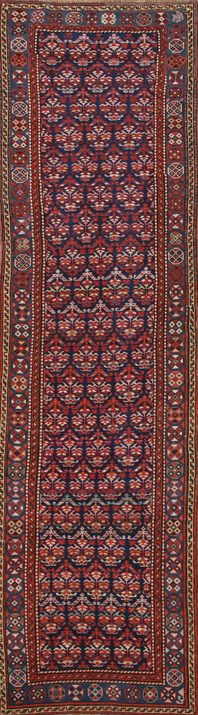 Pre-1900 Antique Vegetable Dye Karabakh Runner Rug 3x13