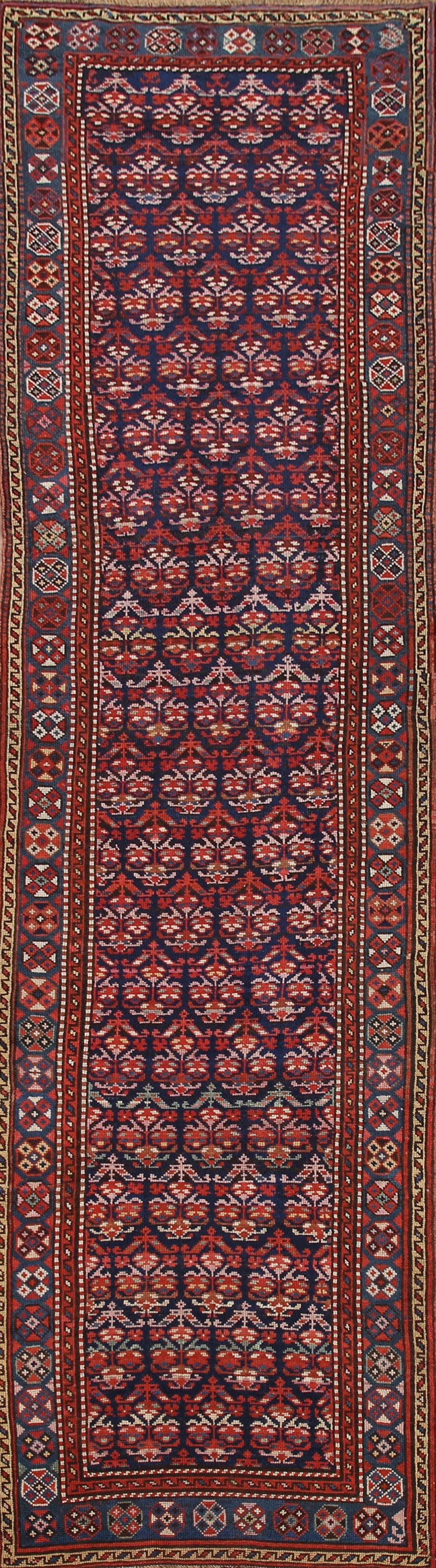 Pre-1900 Antique Vegetable Dye Karabakh Runner Rug 3x13