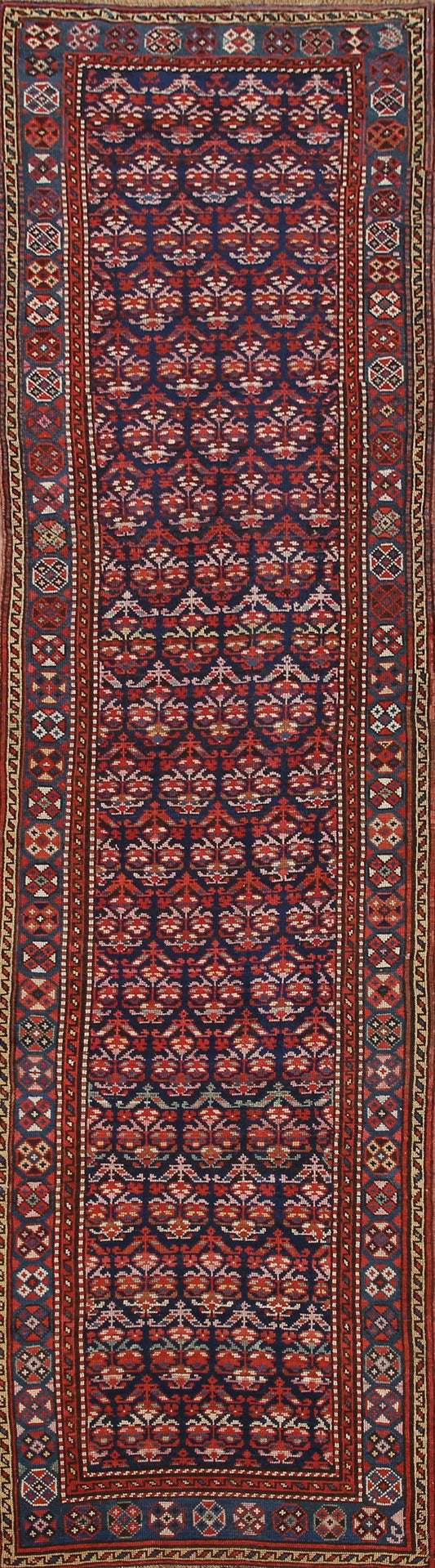 Pre-1900 Antique Vegetable Dye Karabakh Runner Rug 3x13