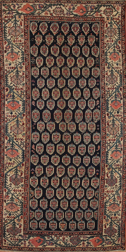 Pre-1900 Antique Vegetable Dye Malayer Persian Runner Rug 4x9