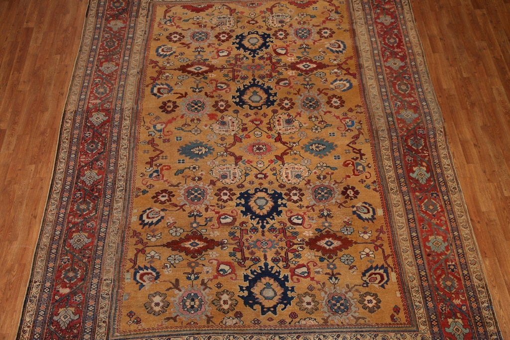 Vegetable Dye Pre-1900 Antique Sultanabad Persian Area Rug 9x12