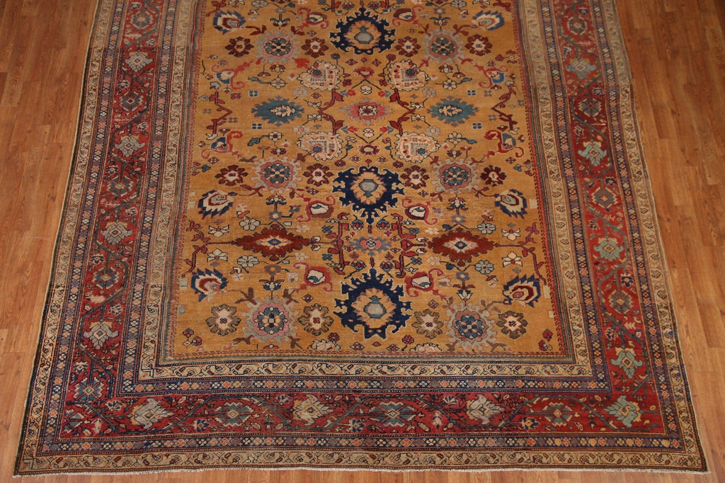 Vegetable Dye Pre-1900 Antique Sultanabad Persian Area Rug 9x12