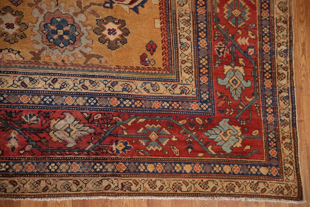 Vegetable Dye Pre-1900 Antique Sultanabad Persian Area Rug 9x12