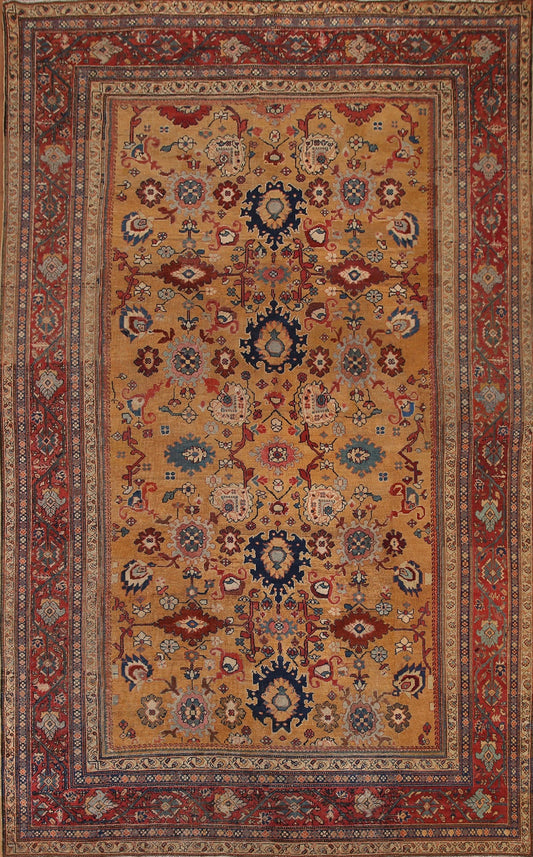 Vegetable Dye Pre-1900 Antique Sultanabad Persian Area Rug 9x12