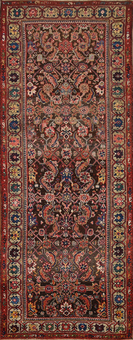 Pre-1900 Antique Vegetable Dye Bakhtiari Persian Runner Rug 3x9