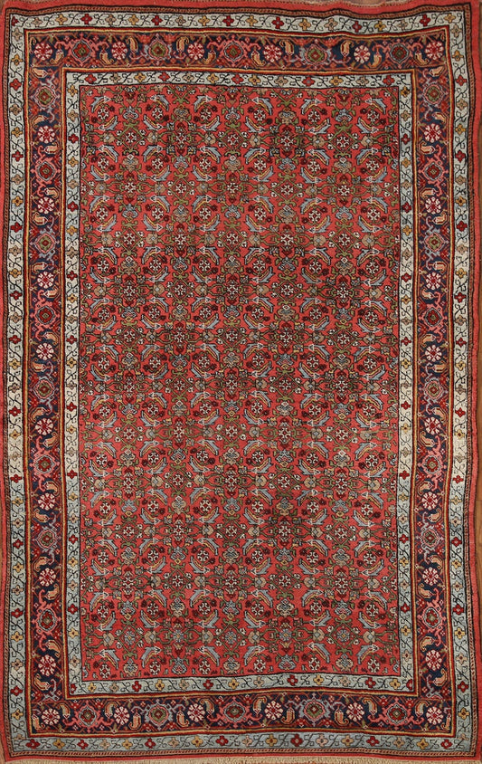 Antique Vegetable Dye Bidjar Halvaie Persian Area Rug 5x7