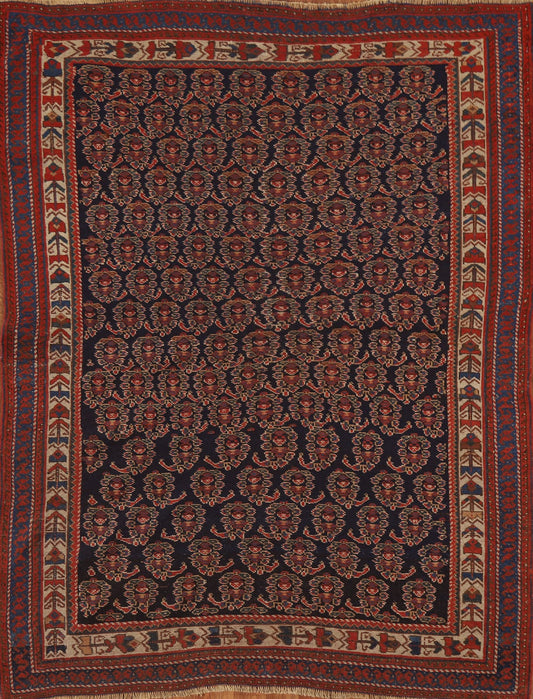 Pre-1900 Antique Vegetable Dye Afshar Persian Area Rug 4x6