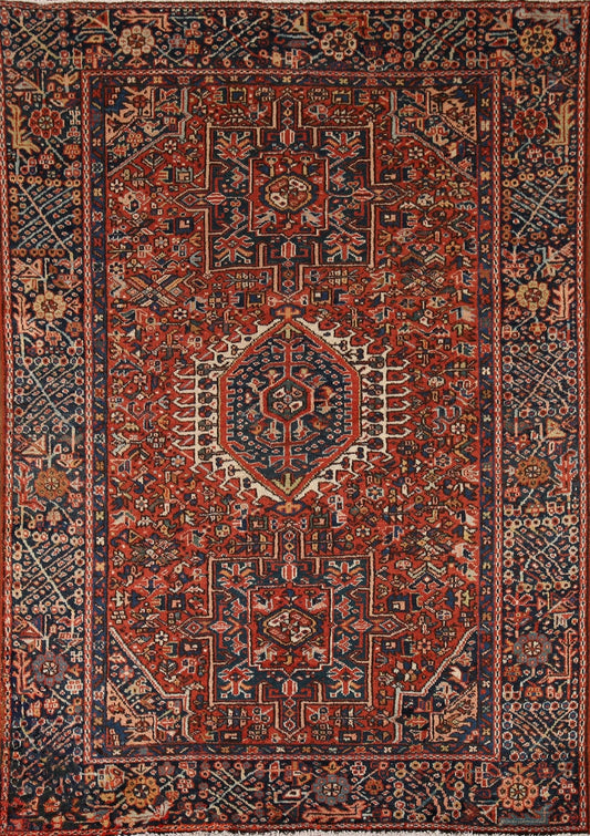 100% Vegetable Dye Antique Gharajeh Persian Area Rug 5x6