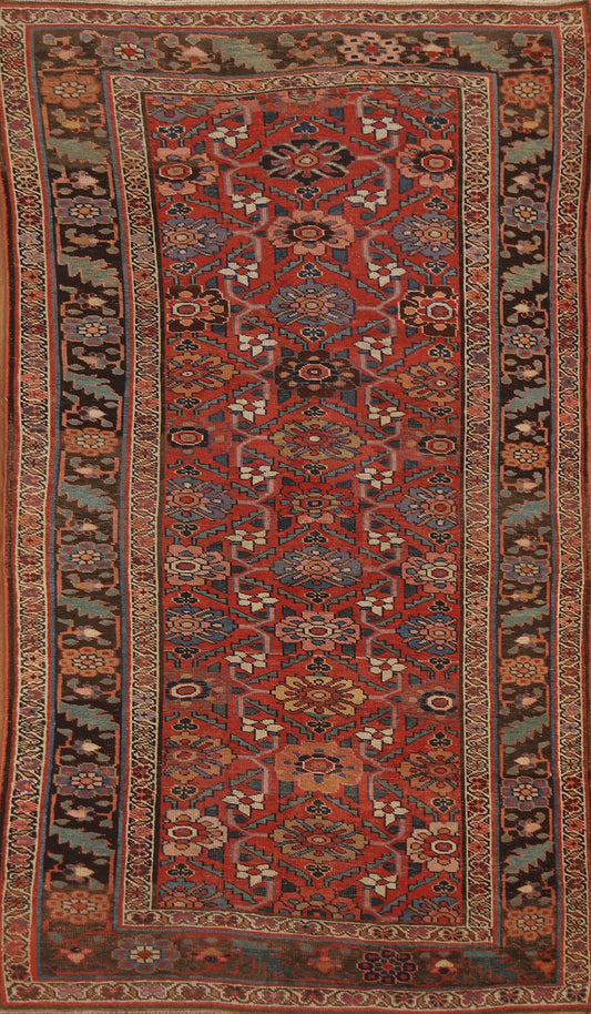 Pre-1900 Antique Vegetable Dye Bidjar Halvaie Persian Rug 4x8