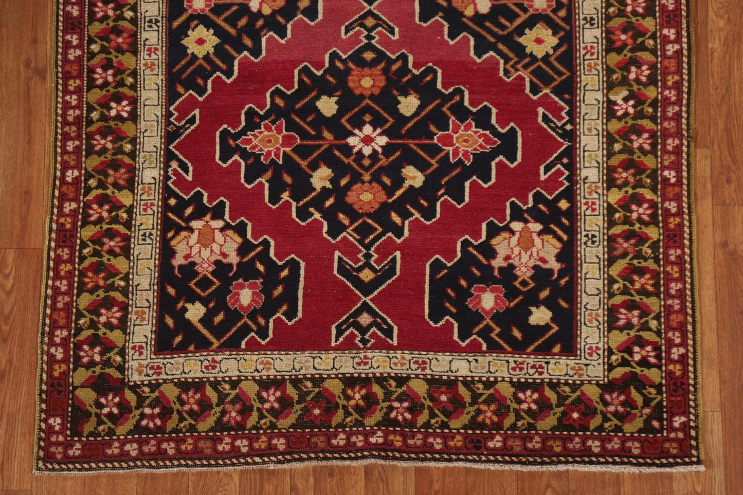 Pre-1900 Antique Vegetable Dye Shirvan Wool Area Rug 4x8