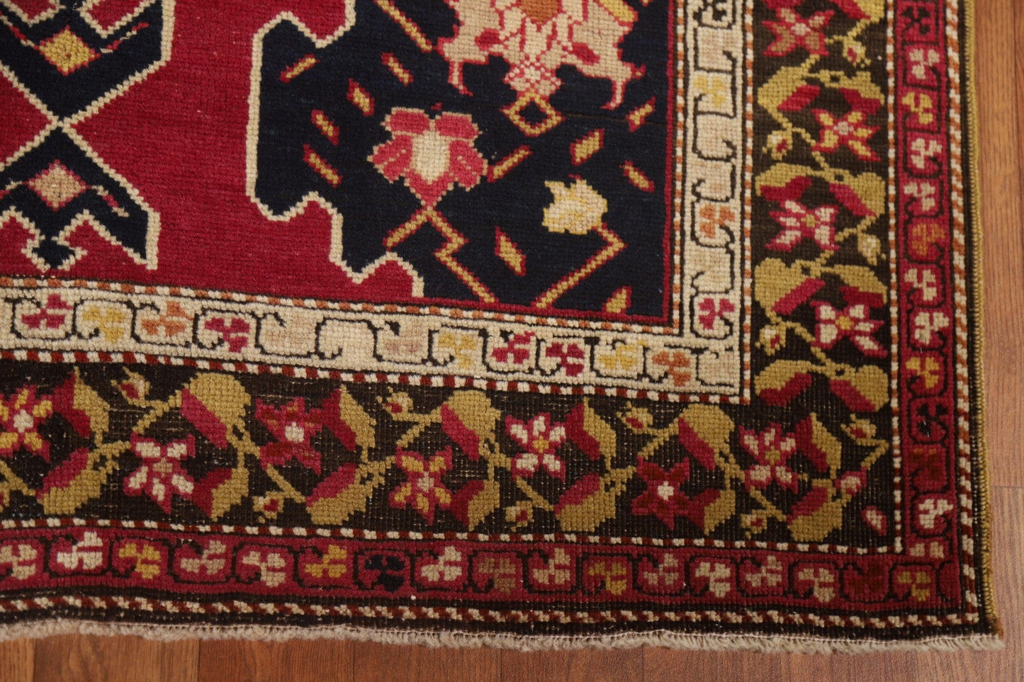 Pre-1900 Antique Vegetable Dye Shirvan Wool Area Rug 4x8