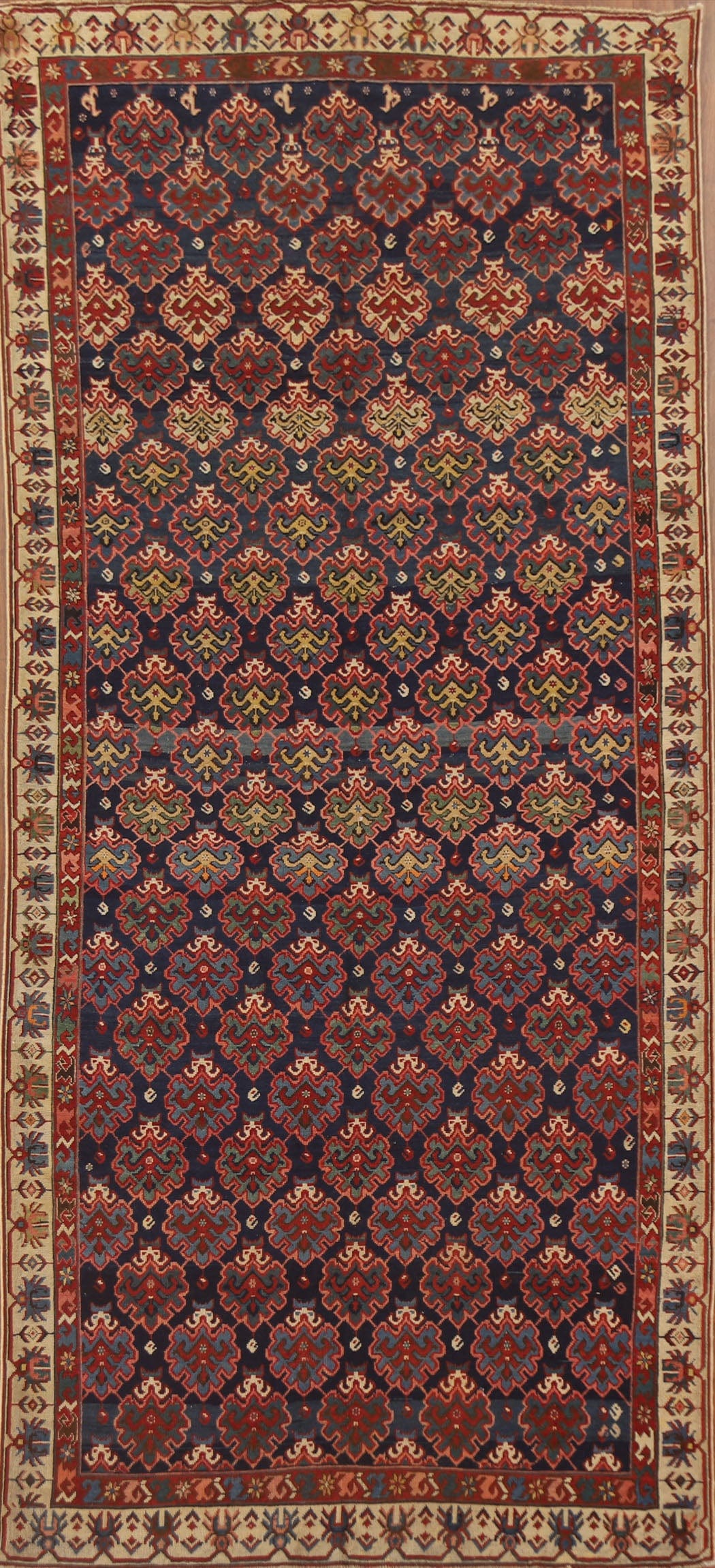 Pre-1900 Antique Vegetable Dye Kazak Oriental Area Rug 5x11