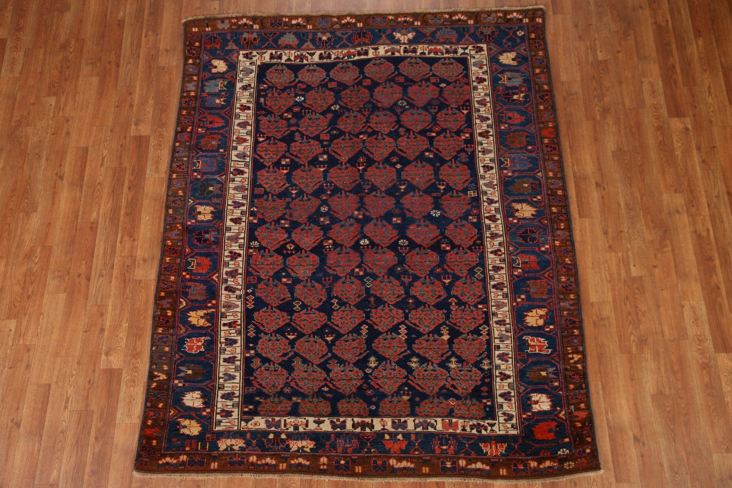 Pre-1900 Antique Vegetable Dye Kazak Oriental Area Rug 5x7