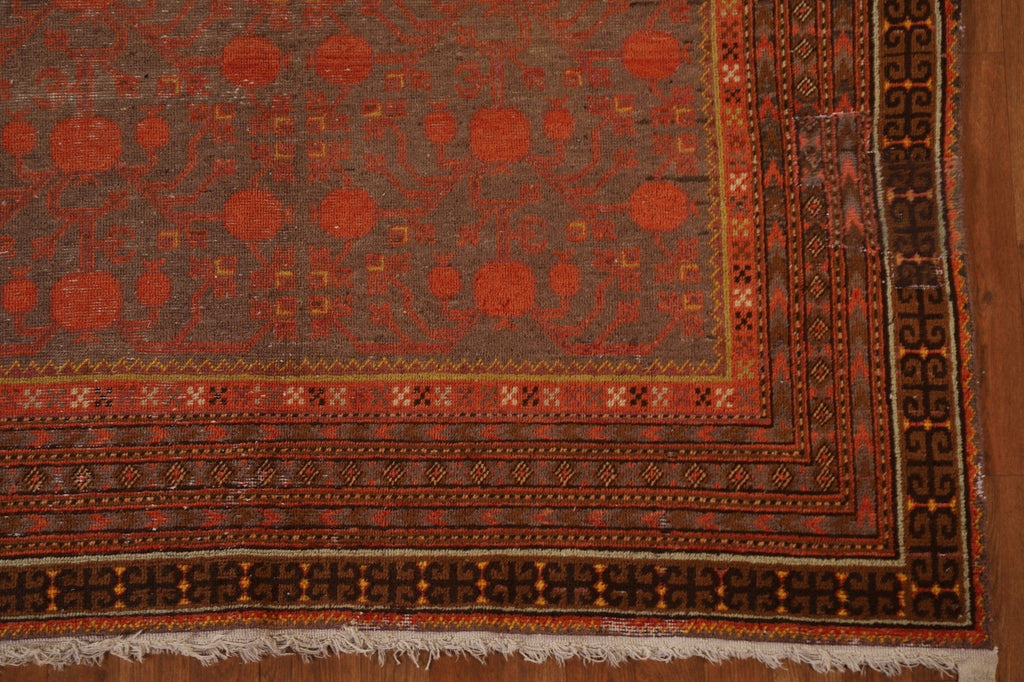 Pre-1900 Antique Khotan Vegetable Dye Area Rug 6x10