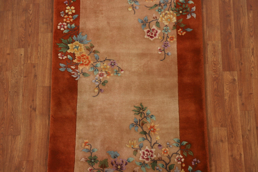 Vegetable Dye Art Deco Oriental Area Rug 3x5