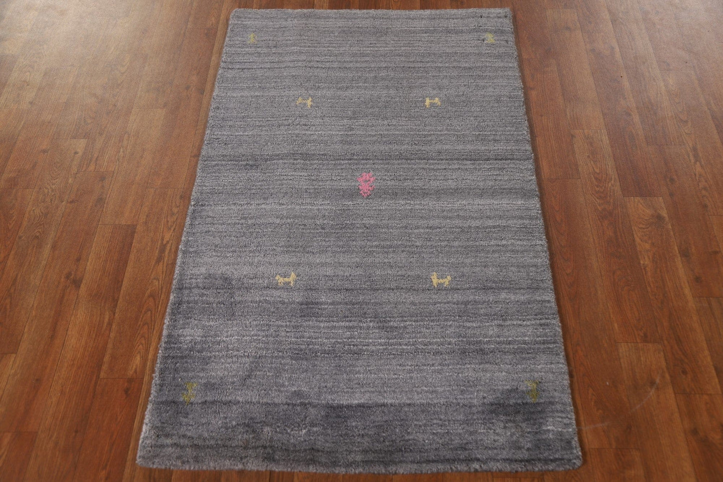 Gray Wool Gabbeh Oriental Rug 3x4