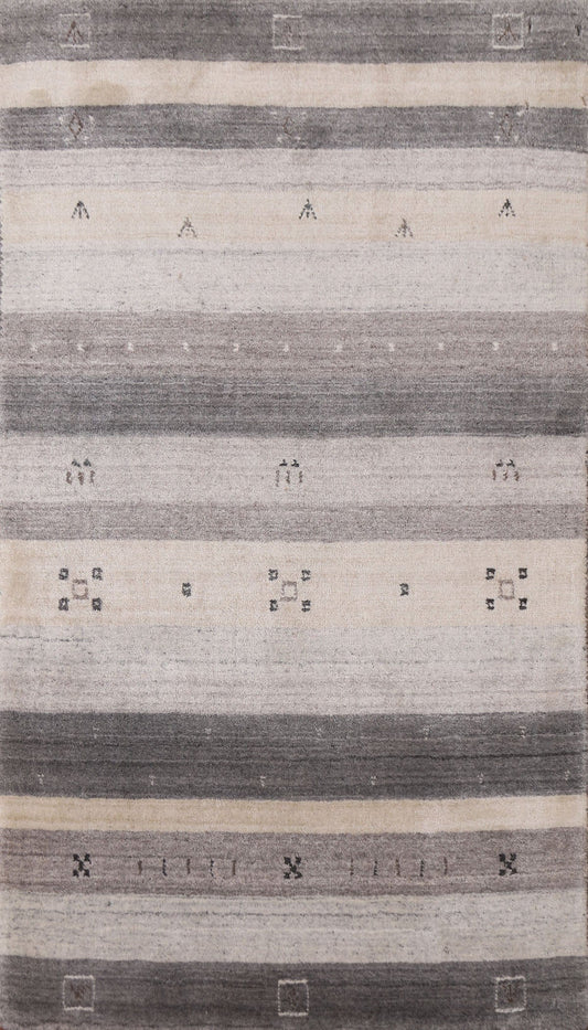 Striped Gabbeh Oriental Area Rug 3x4