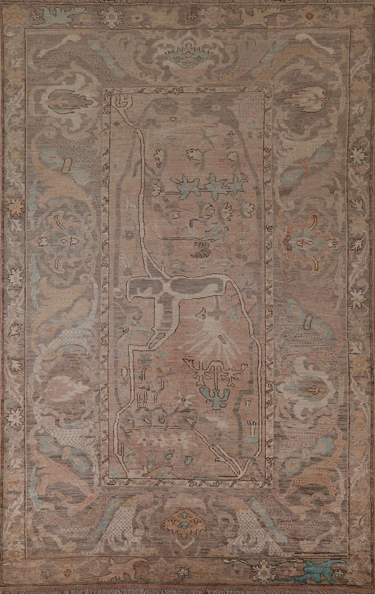 Vegetable Dye Oushak Turkish Area Rug 6x9