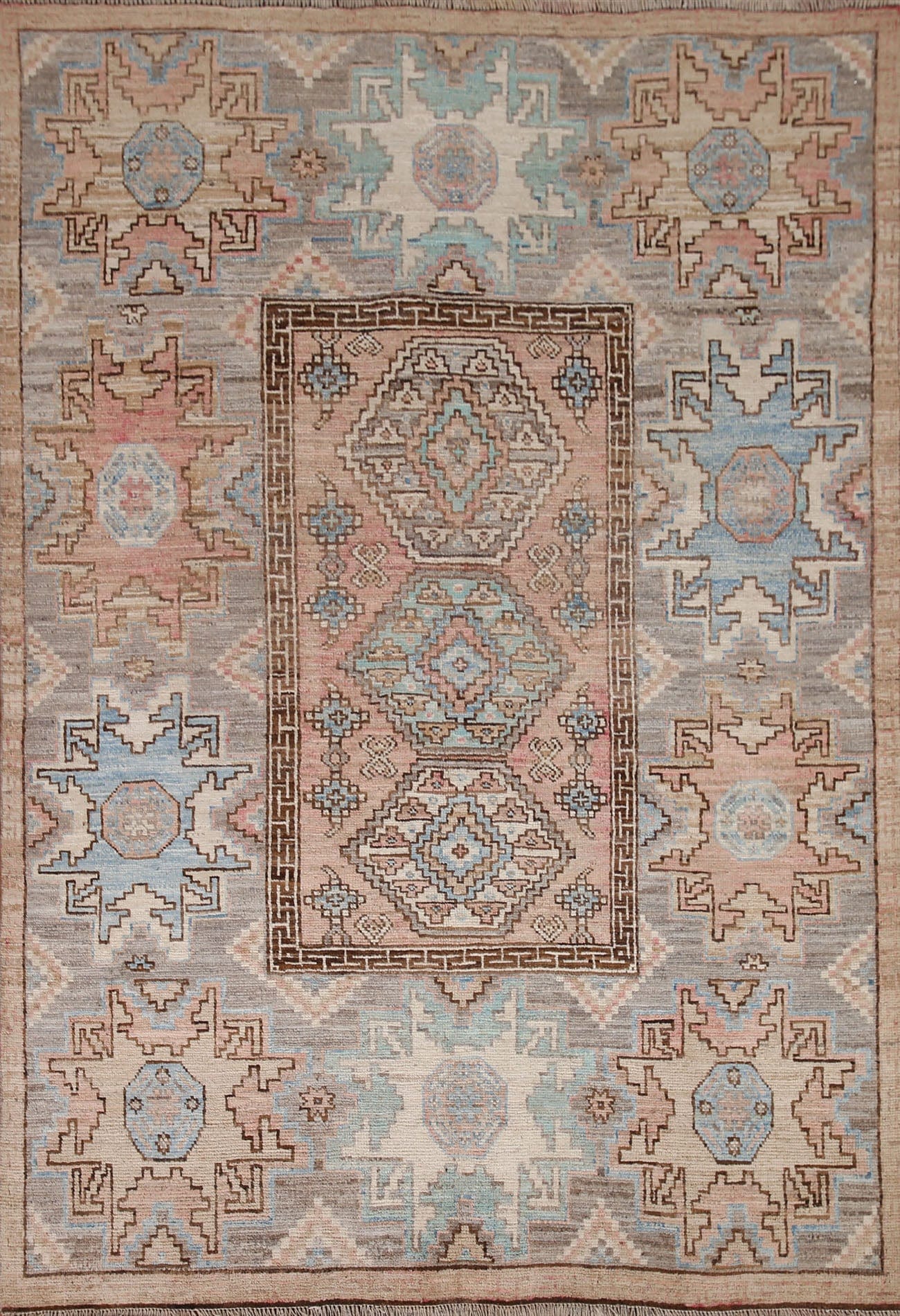 Vegetable Dye Oushak Turkish Area Rug 5x6