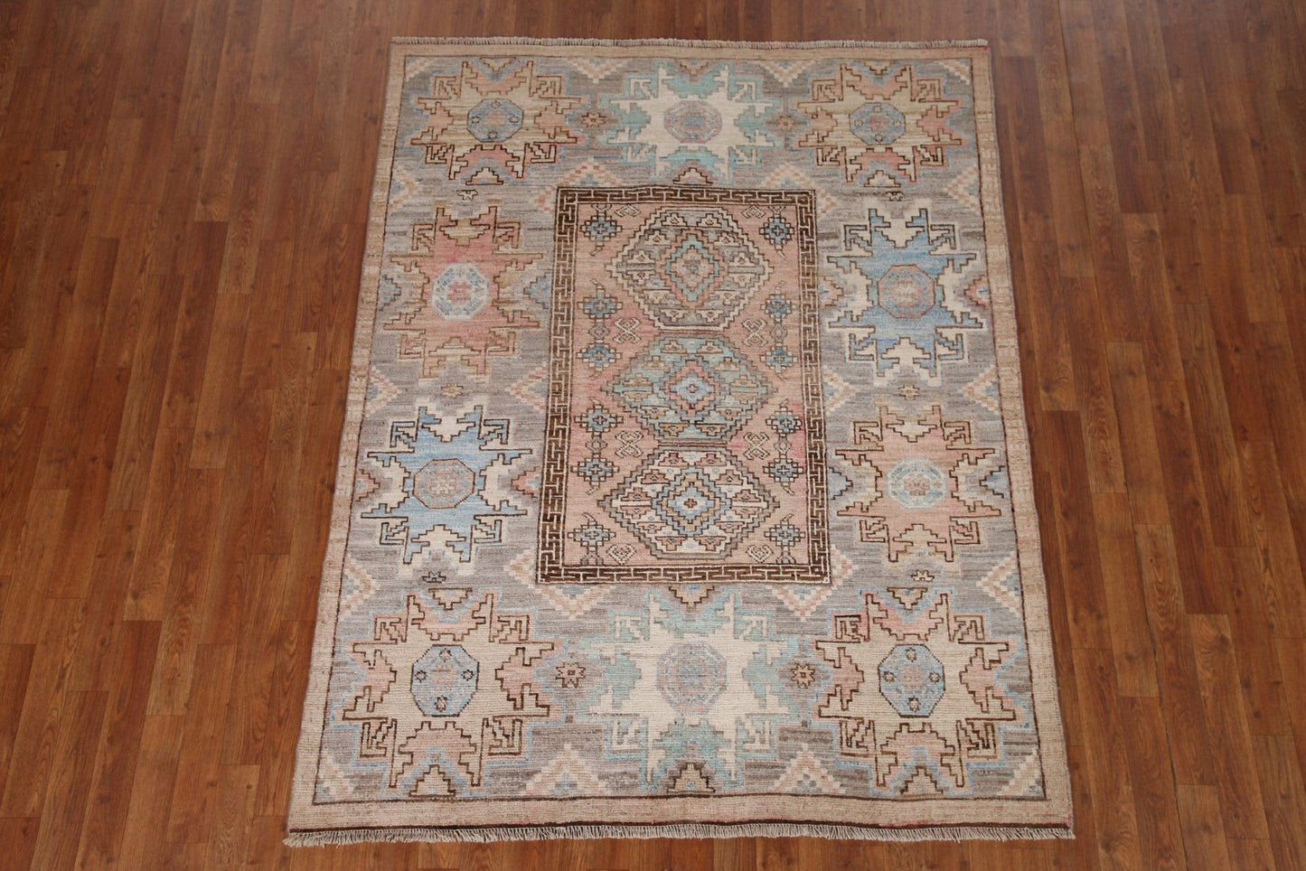 Vegetable Dye Oushak Turkish Area Rug 5x6