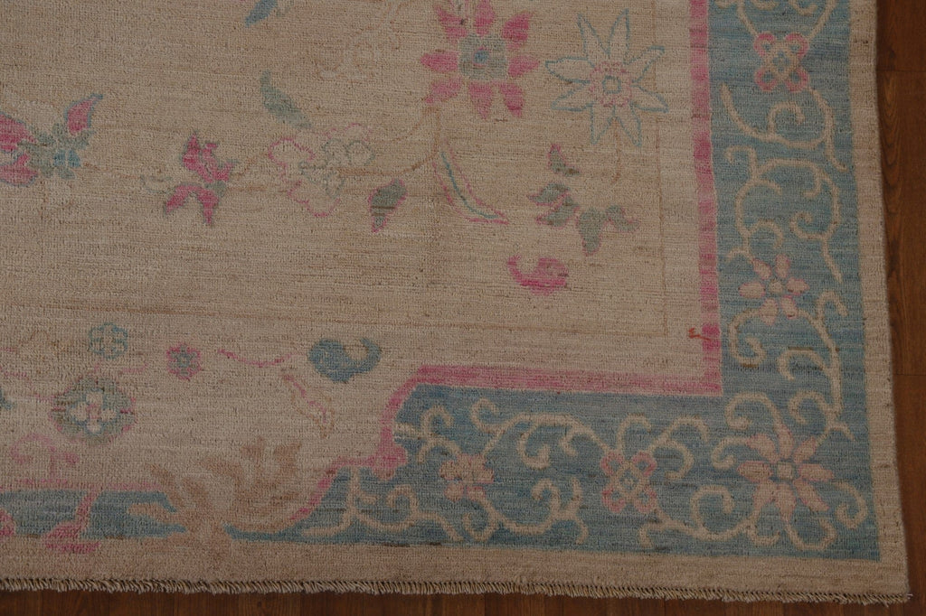 Vegetable Dye Oushak Turkish Area Rug 9x11