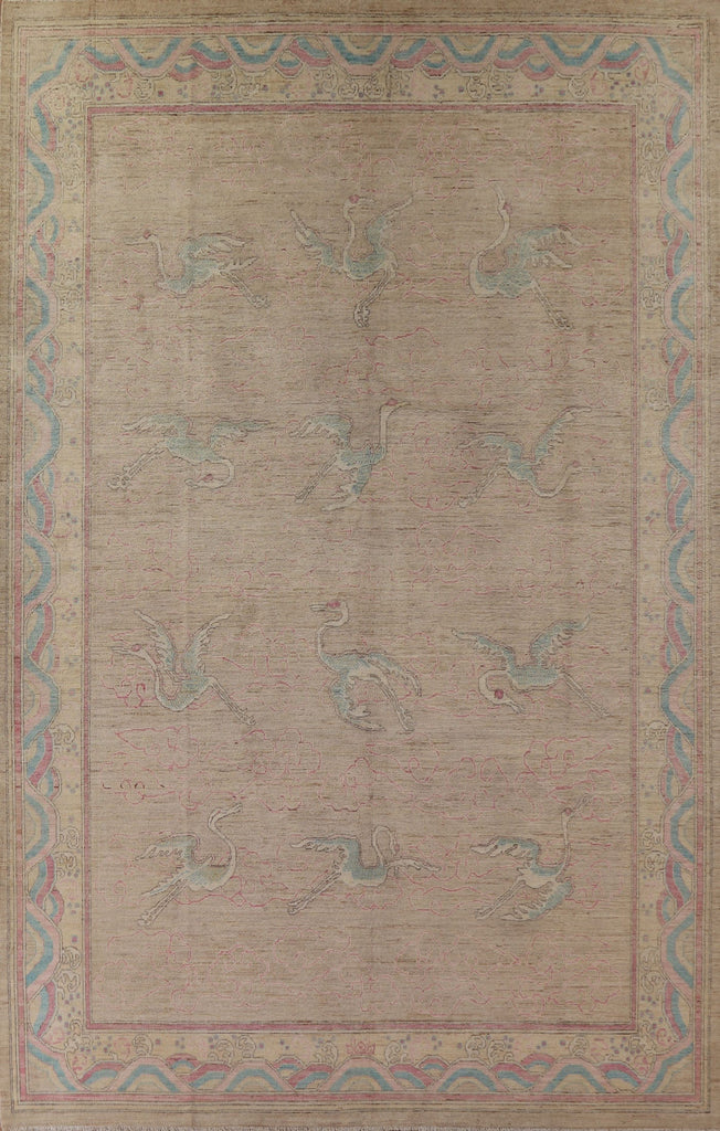 Vegetable Dye Art Deco Wool Large Area Rug 10x14