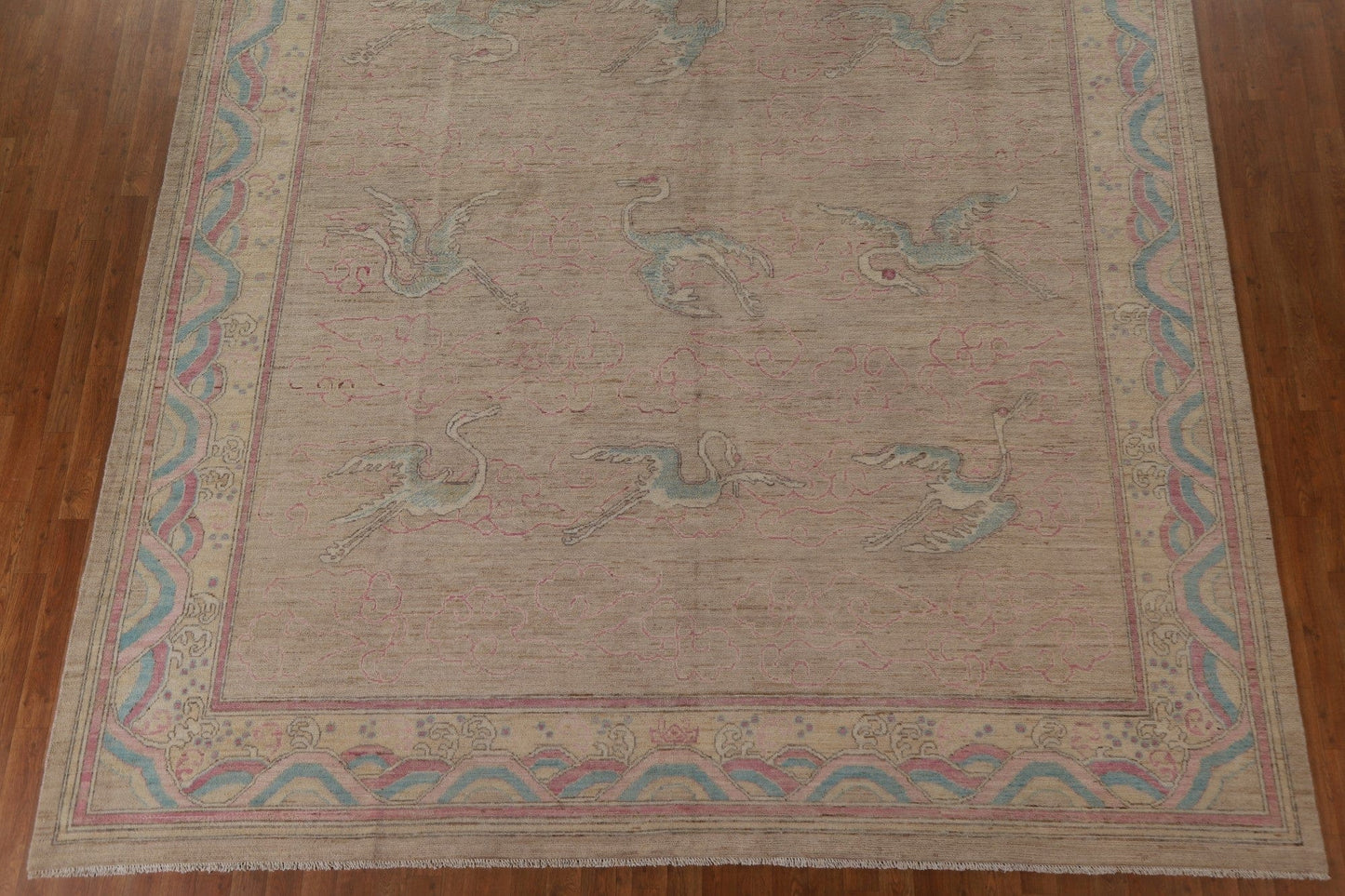 Vegetable Dye Art Deco Wool Large Area Rug 10x14