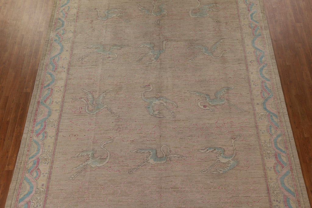 Vegetable Dye Art Deco Wool Large Area Rug 10x14