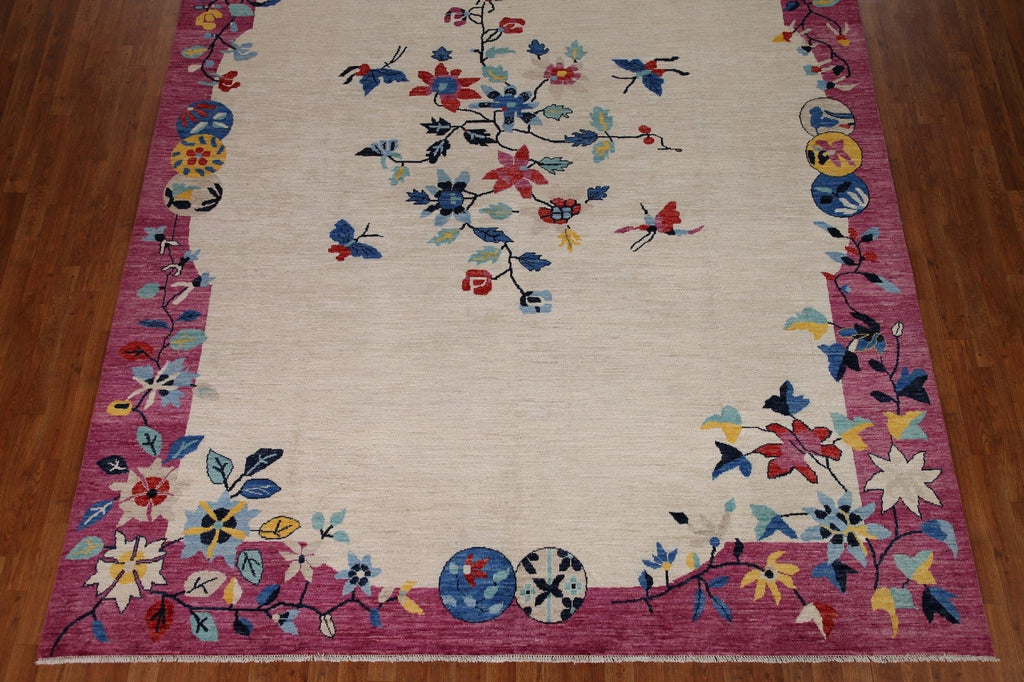 Vegetable Dye Oushak Turkish Area Rug 9x12