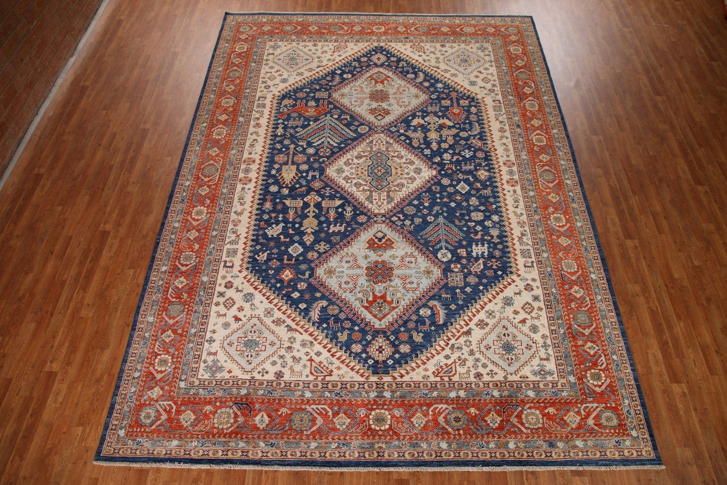 Vegetable Dye Yalameh Oriental Area Rug 10x13