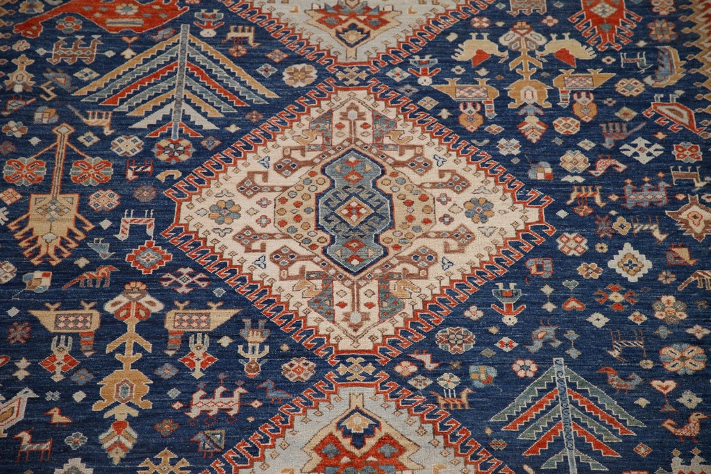 Vegetable Dye Yalameh Oriental Area Rug 10x13