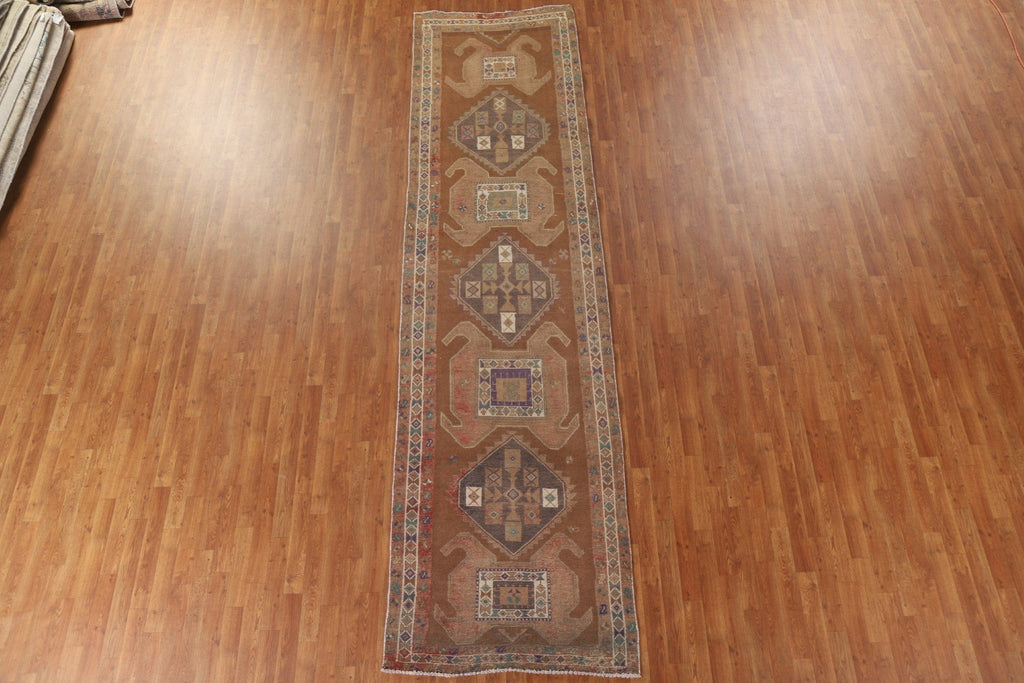 Vintage Meshkin Persian Runner Rug 4x13