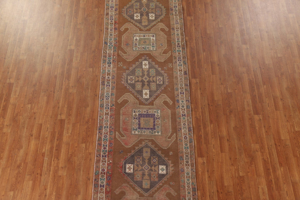 Vintage Meshkin Persian Runner Rug 4x13